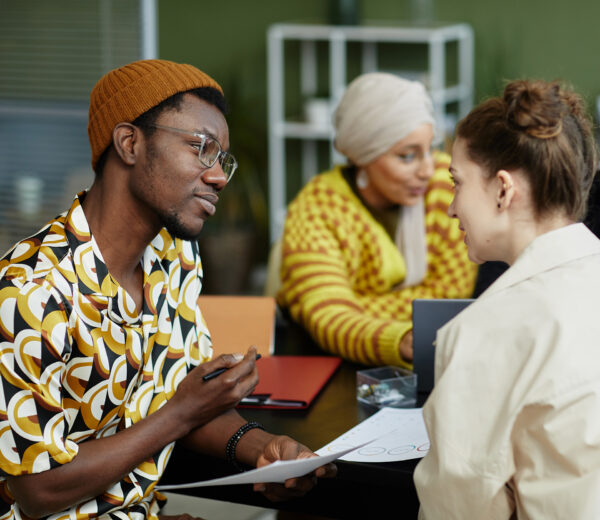 people in conversation