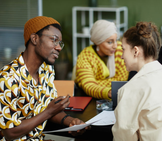 people in conversation